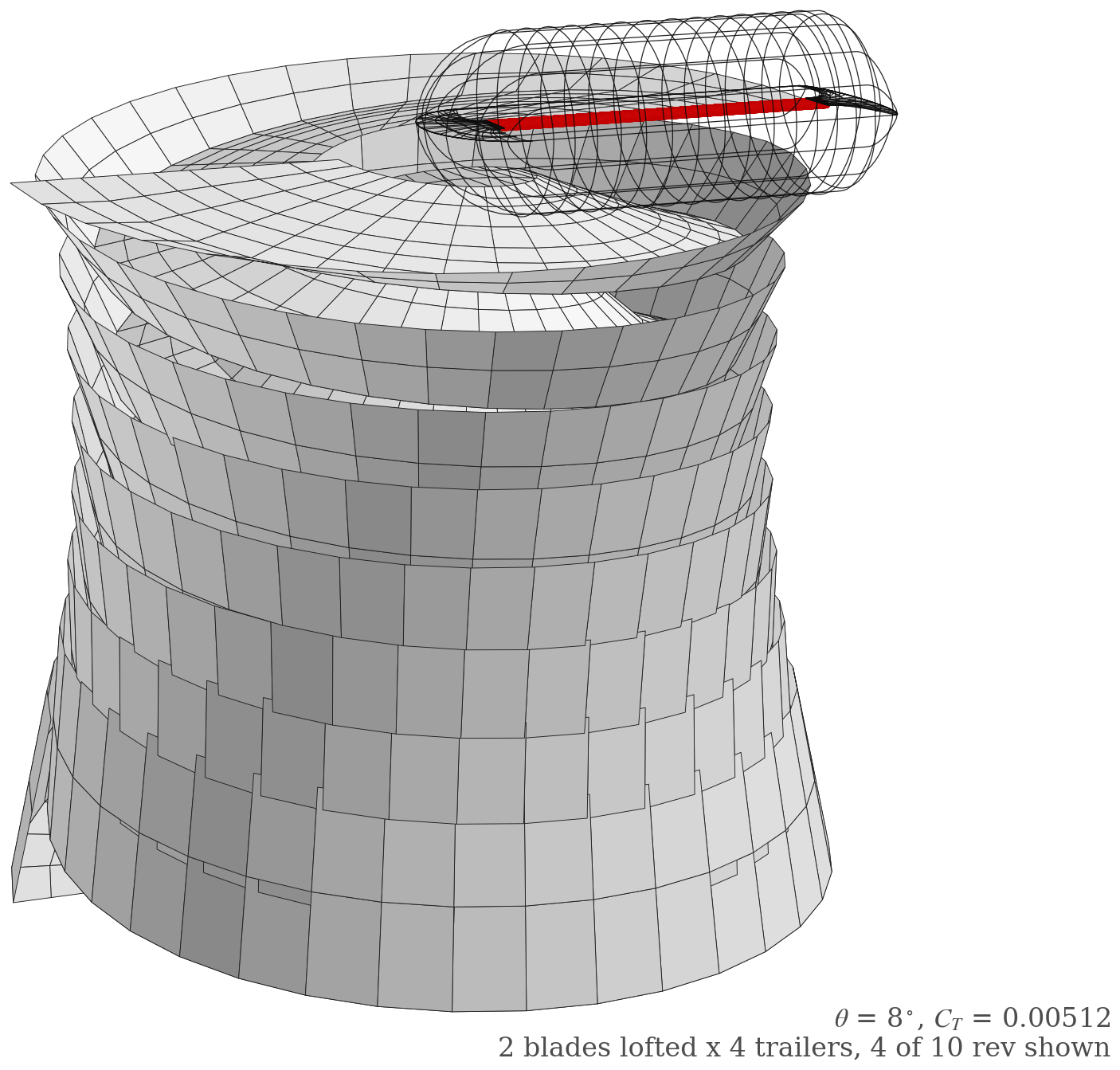 Caradonna-Tung free-wake geometry, transonic